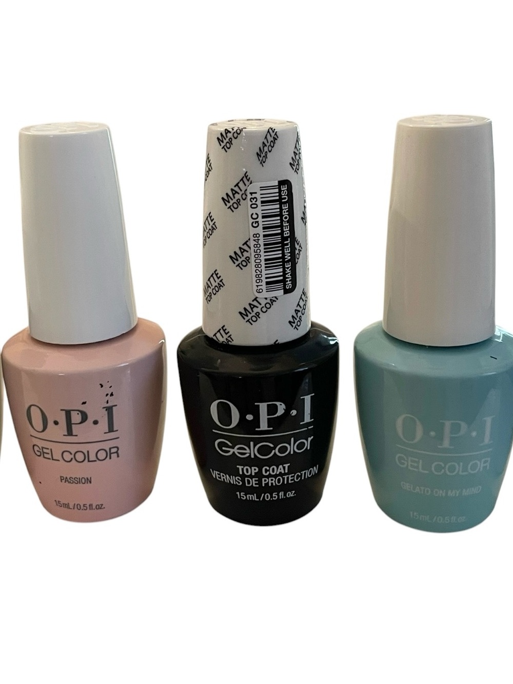 OPI GelColor Set of 5 Base Top Coat Lincoln Park Gelato On My Mind Passion NWT